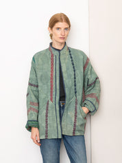 The Ishani Quilted Indigo Kantha Jacket
