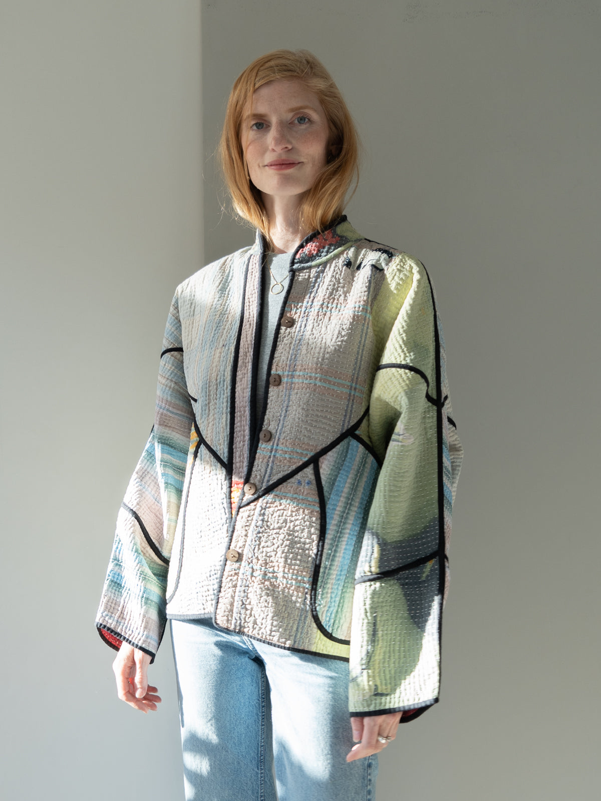 The Ladhiya Quilted Patchwork Kantha Jacket