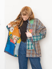 The Narmada Quilted Patchwork Kantha Jacket