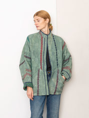 The Ishani Quilted Indigo Kantha Jacket