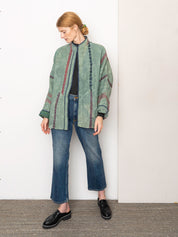 The Ishani Quilted Indigo Kantha Jacket