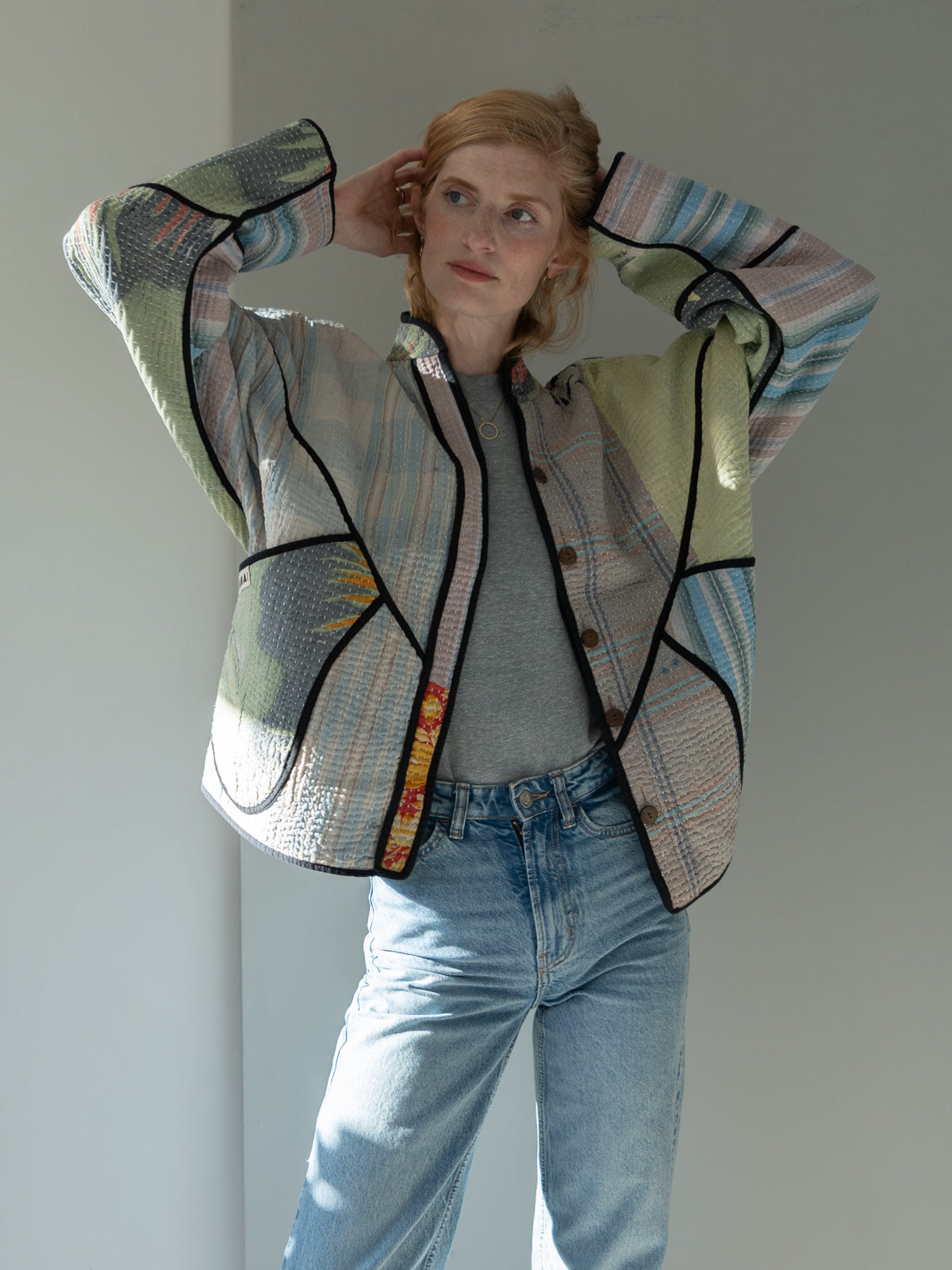 The Ladhiya Quilted Patchwork Kantha Jacket