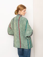 The Ishani Quilted Indigo Kantha Jacket