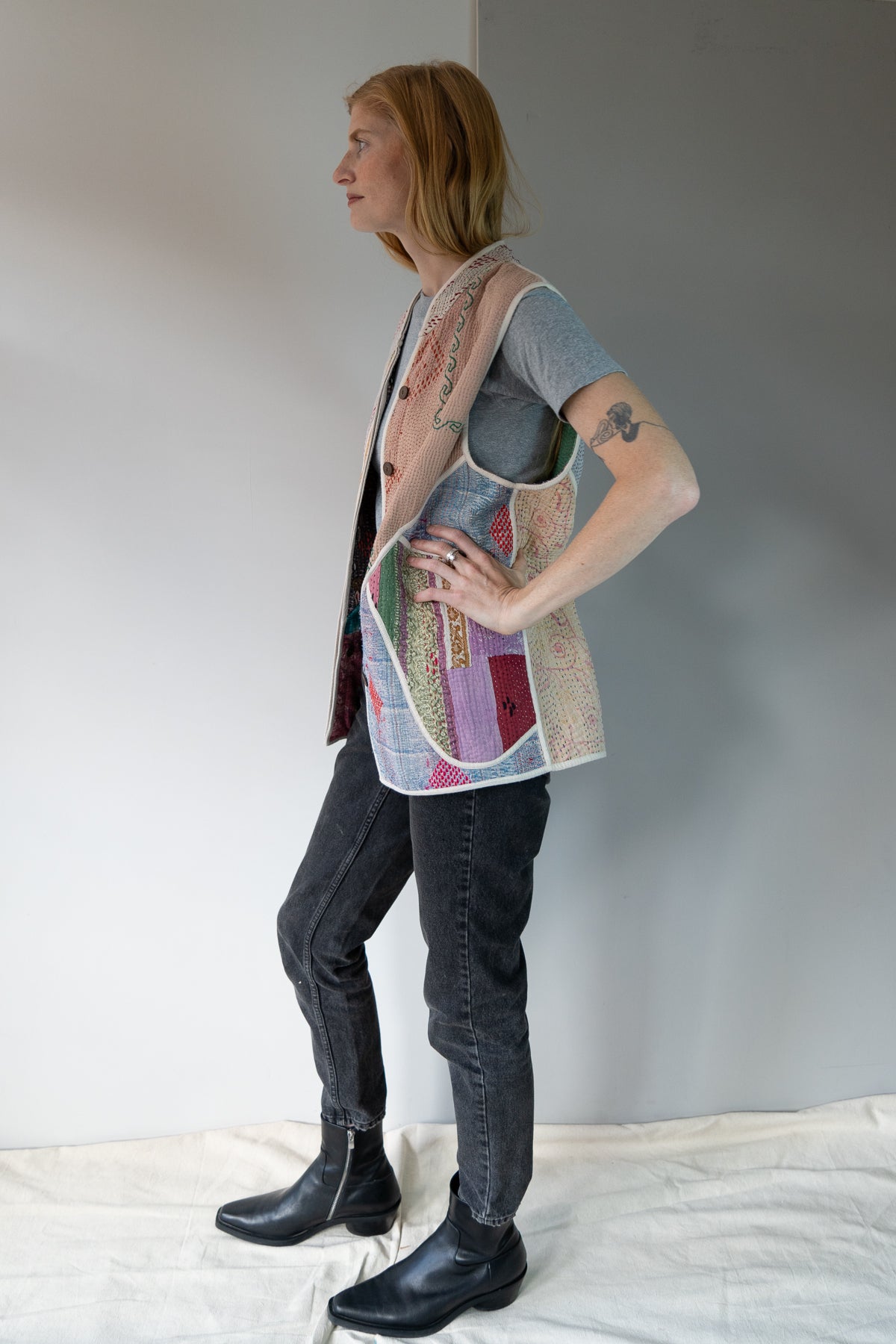 The Ladhiya Quilted Patchwork Kantha Vest