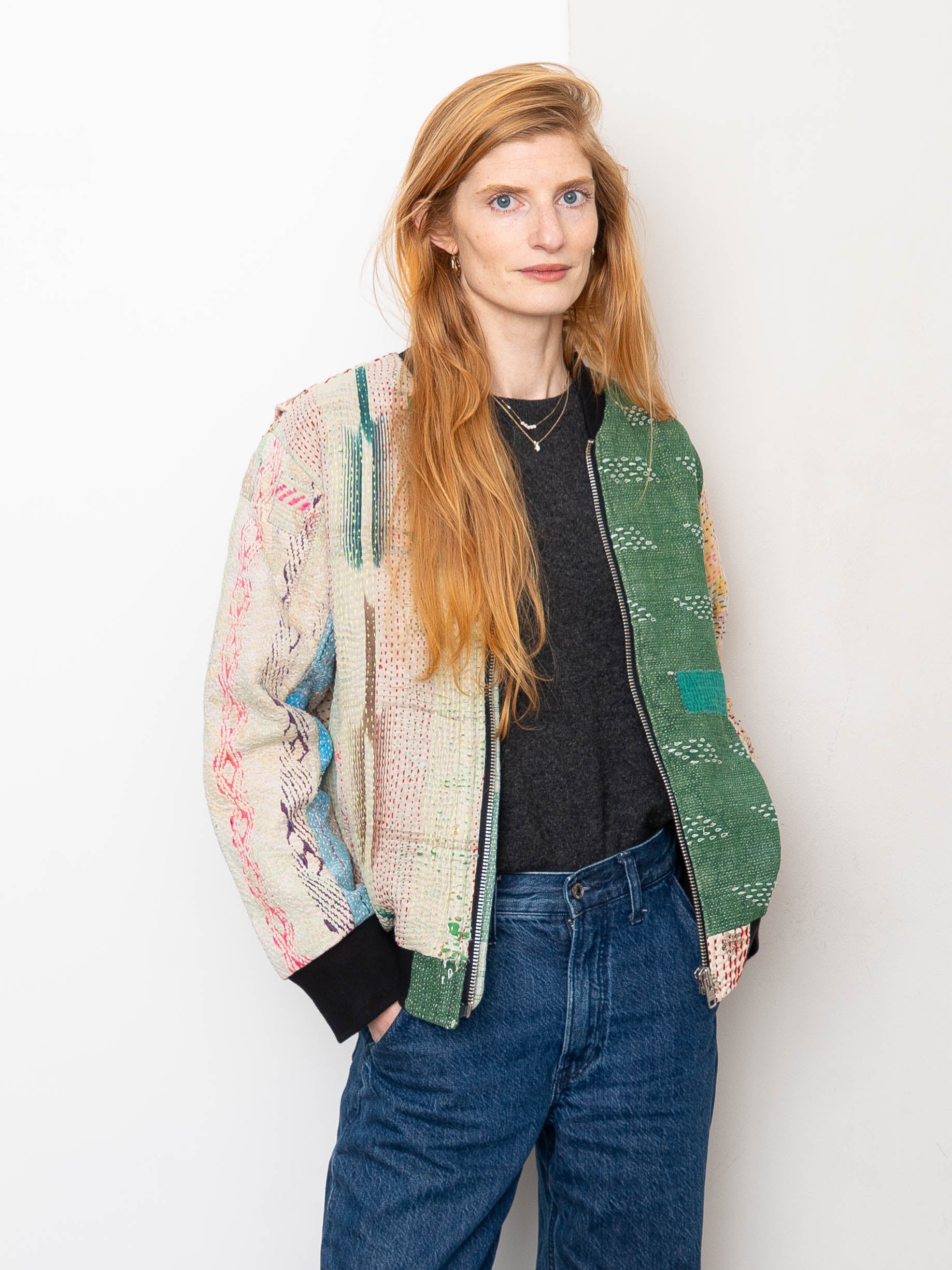 The Veda Quilted One-of-a-Kind Bomber Jacket - Medium