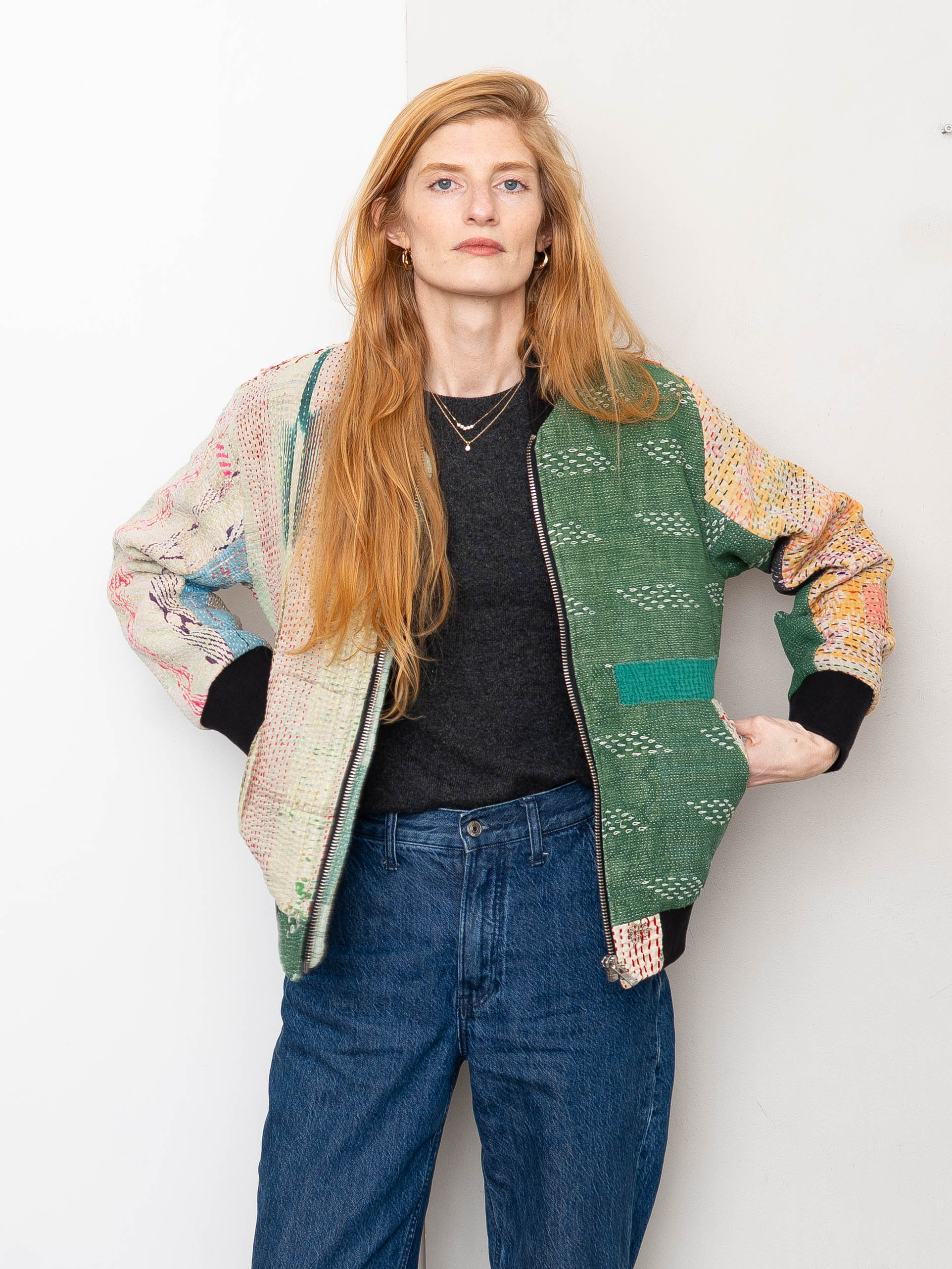 The Veda Quilted One-of-a-Kind Bomber Jacket - Medium