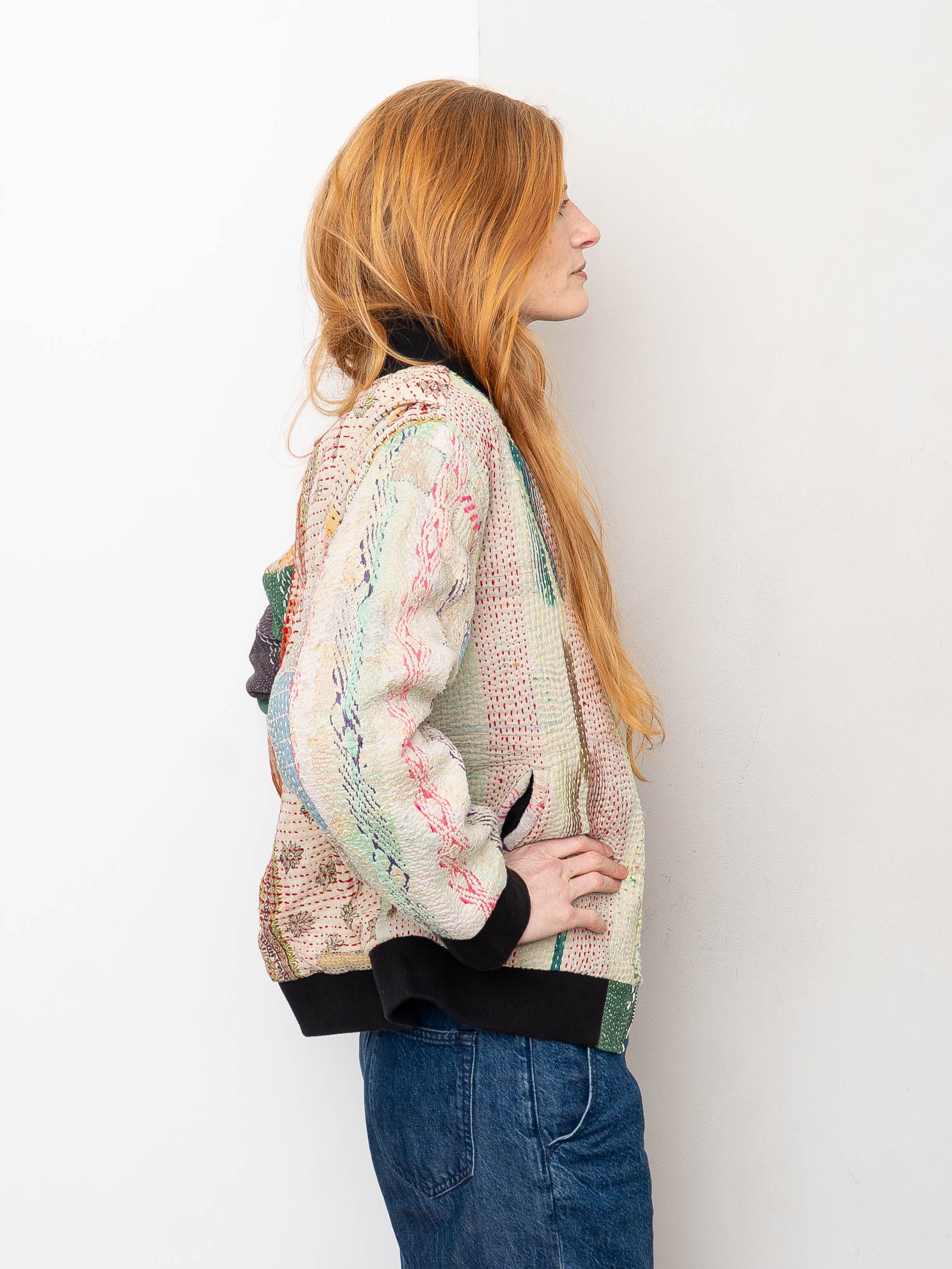 The Veda Quilted One-of-a-Kind Bomber Jacket - Medium