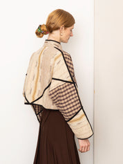 The Kaira Cropped Quilted Patchwork Kantha Jacket