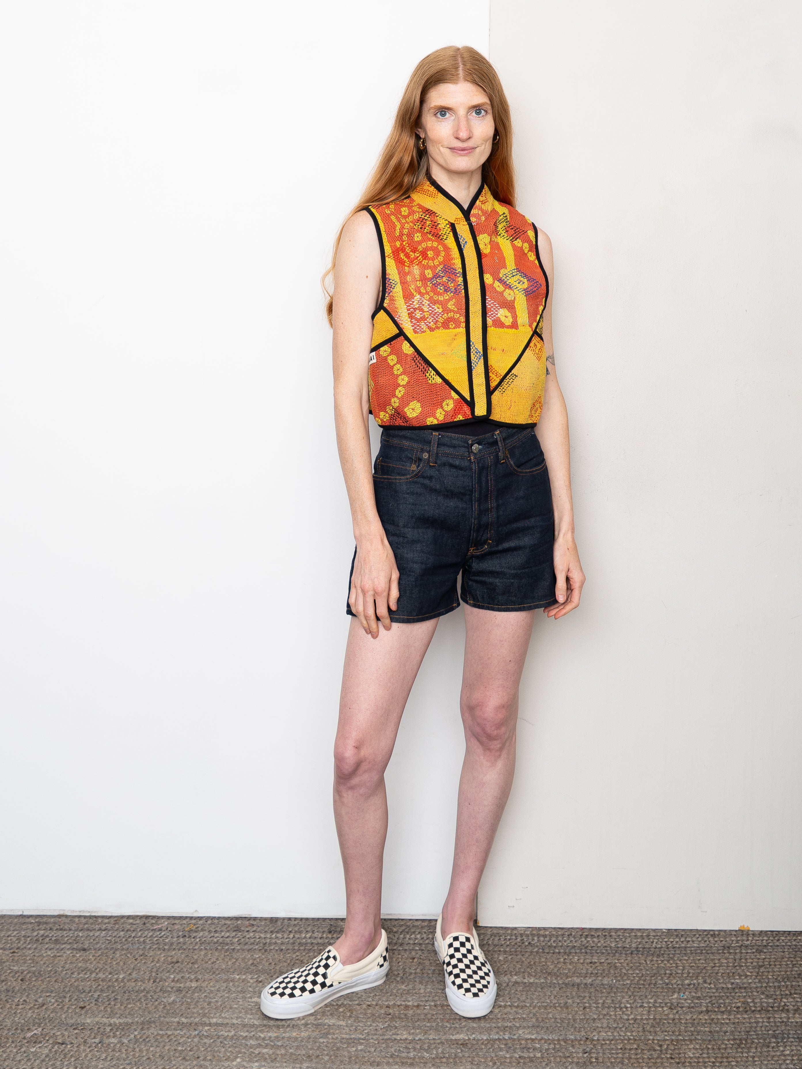 The Kaira Quilted Patchwork Kantha Vest