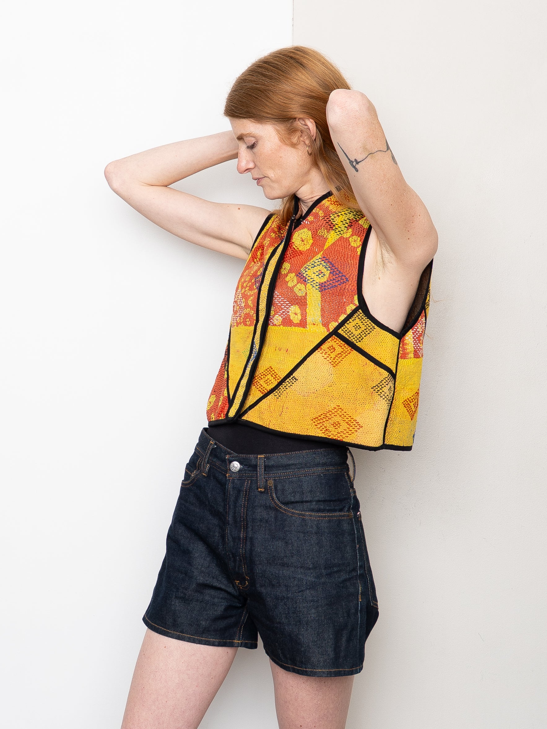 The Kaira Quilted Patchwork Kantha Vest