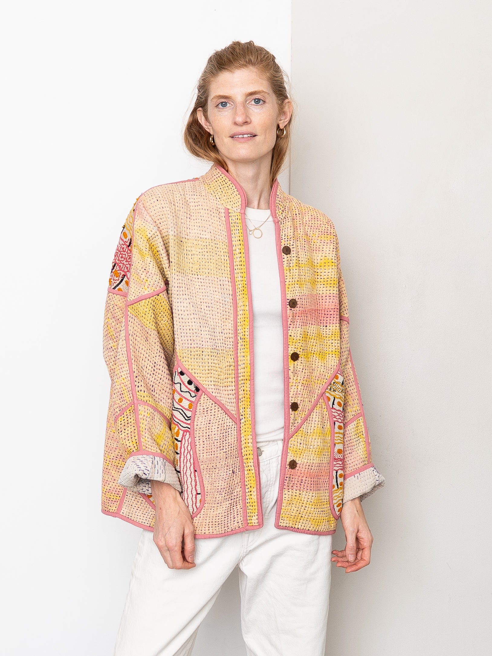 The Ladhiya Suzani Quilted Kantha Jacket
