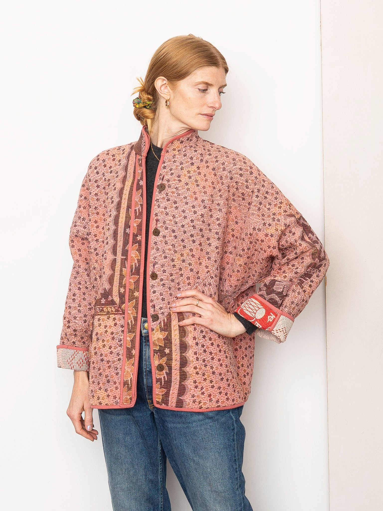 The Ladhiya Quilted Patchwork Kantha Jacket