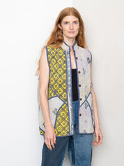 The Ladhiya Quilted Patchwork Kantha Vest