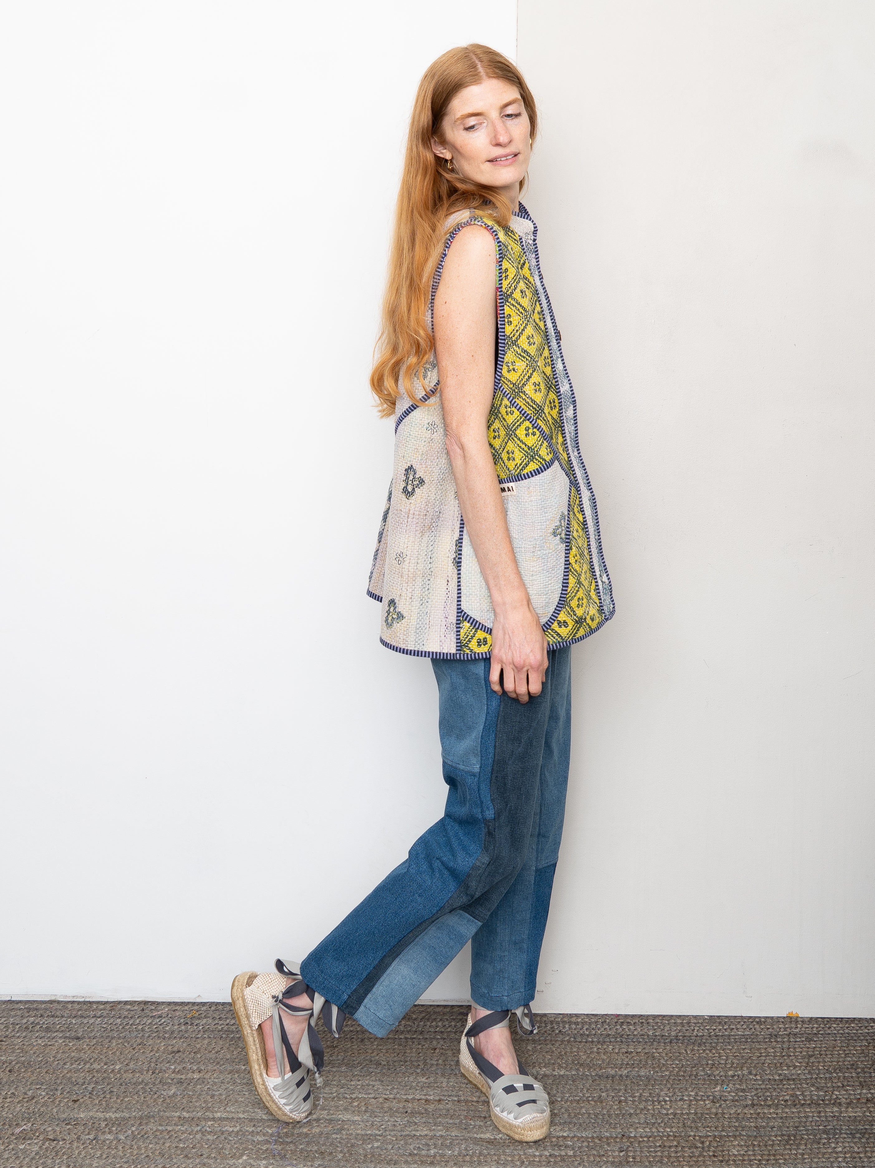 The Ladhiya Quilted Patchwork Kantha Vest