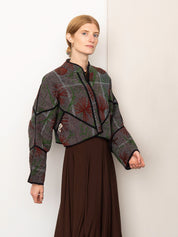 The Kaira Cropped Suzani Quilted Kantha Jacket