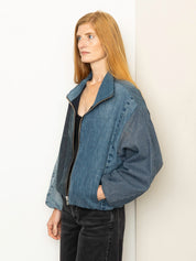 The Shira Denim Puffer Bomber Jacket Wholesale