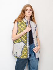 The Ladhiya Quilted Patchwork Kantha Vest