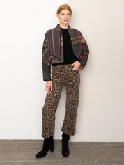 The Kaira Cropped Quilted Patchwork Kantha Jacket
