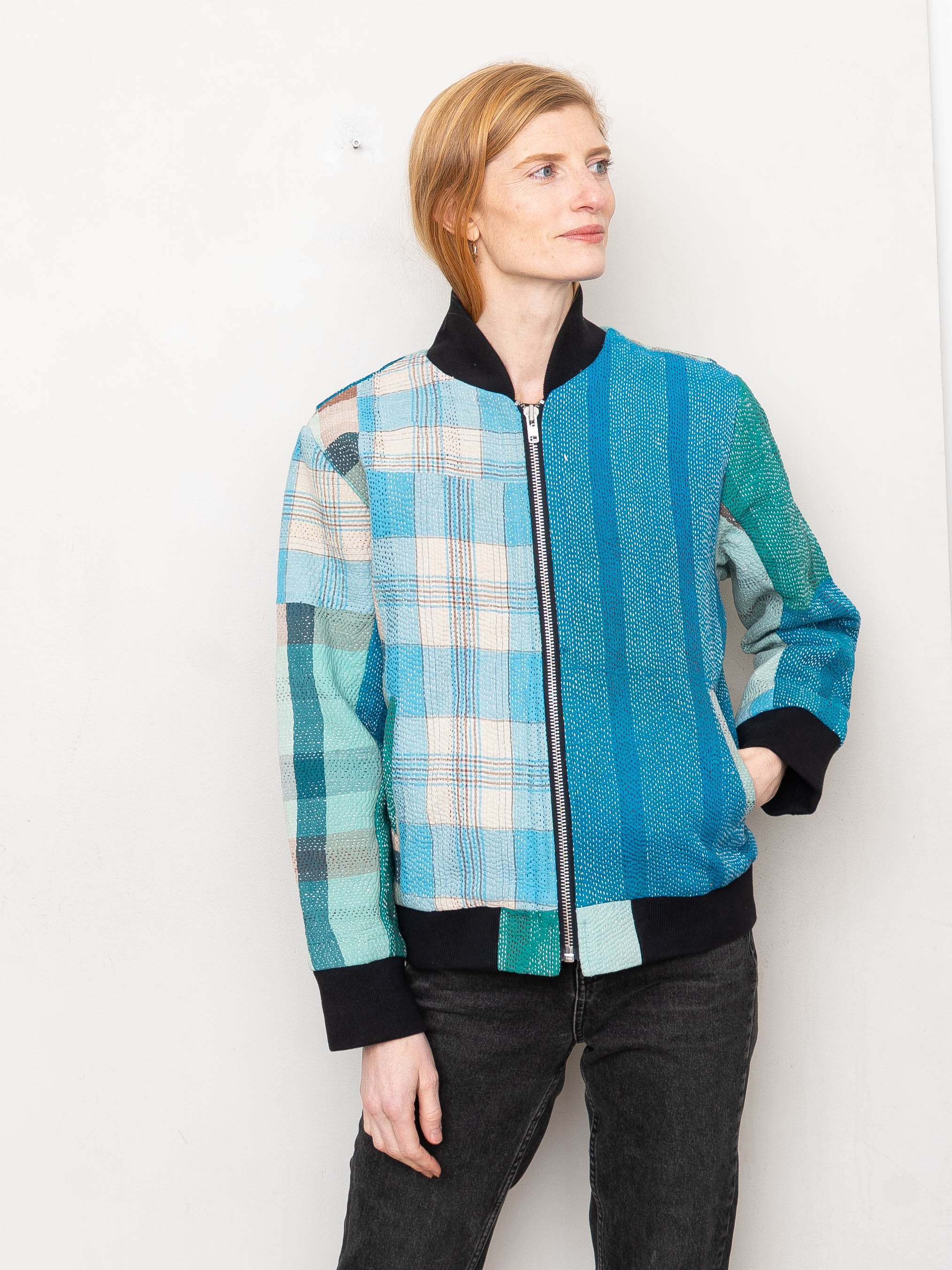 The Veda Quilted One-of-a-Kind Bomber Jacket - Medium