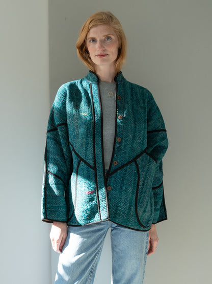 The Ladhiya Quilted Plant Dyed Kantha Jacket