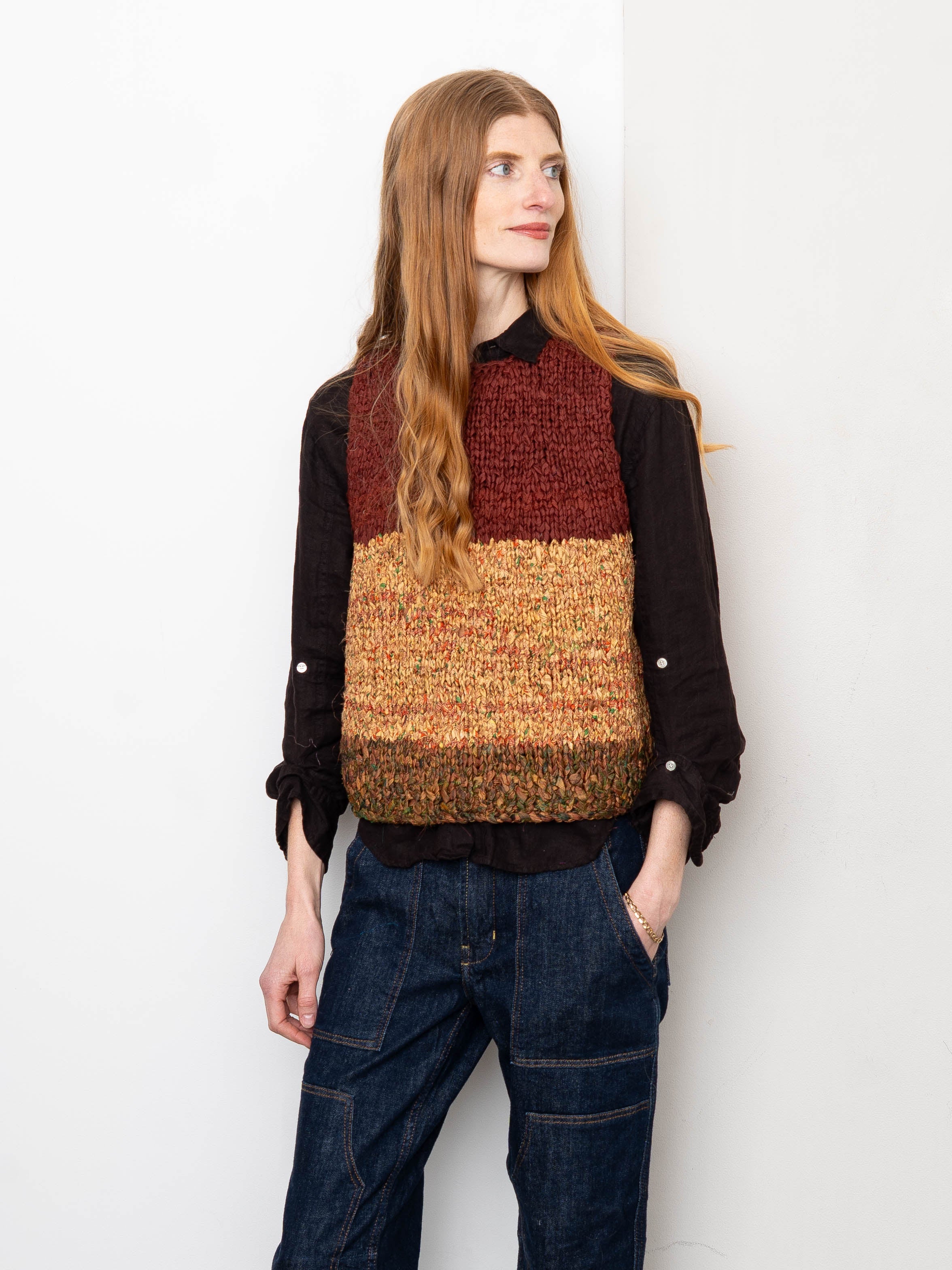The Vishnu Knitted Vest - Small - Recycled Silk