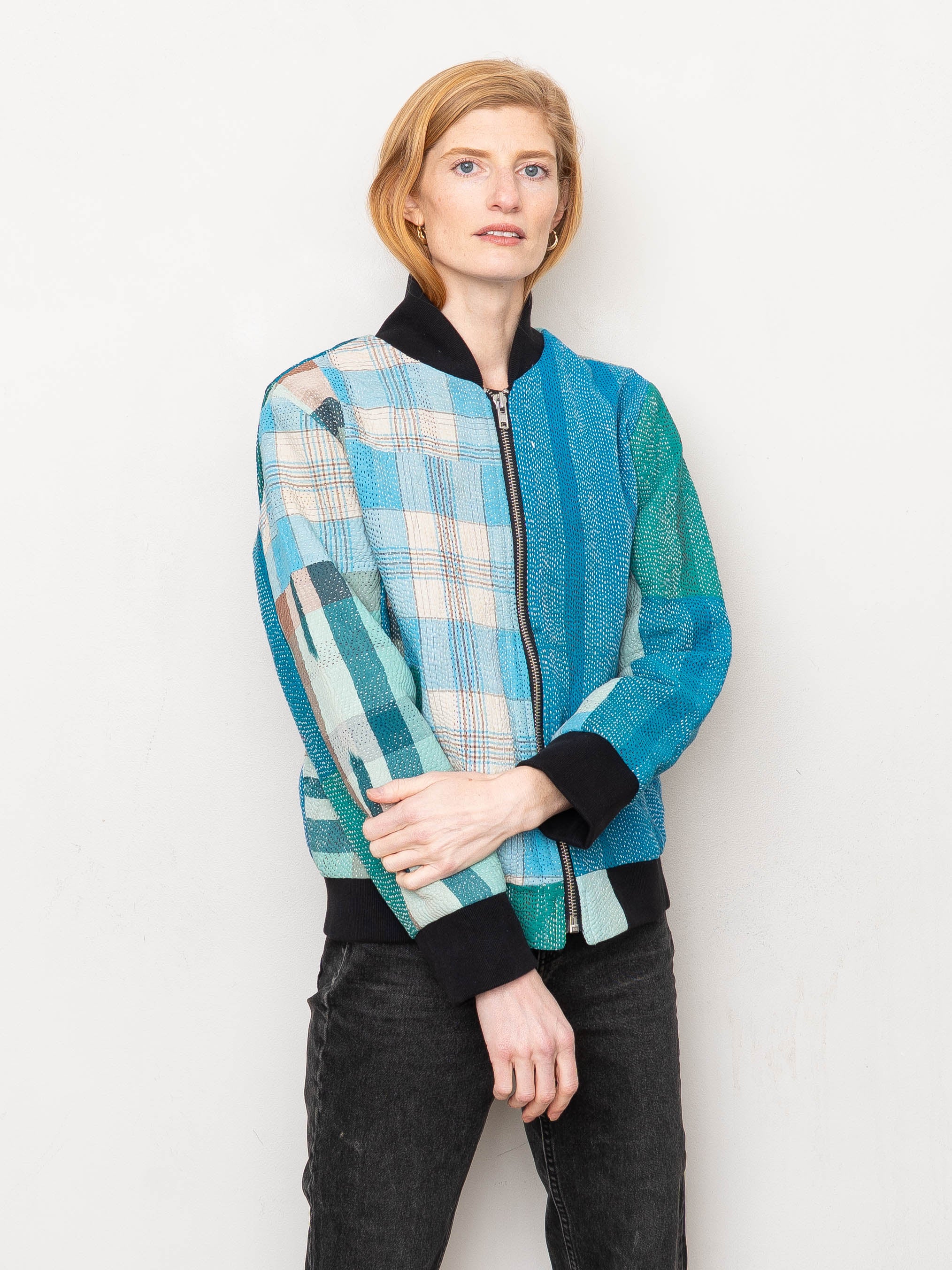 The Veda Quilted One-of-a-Kind Bomber Jacket - Medium
