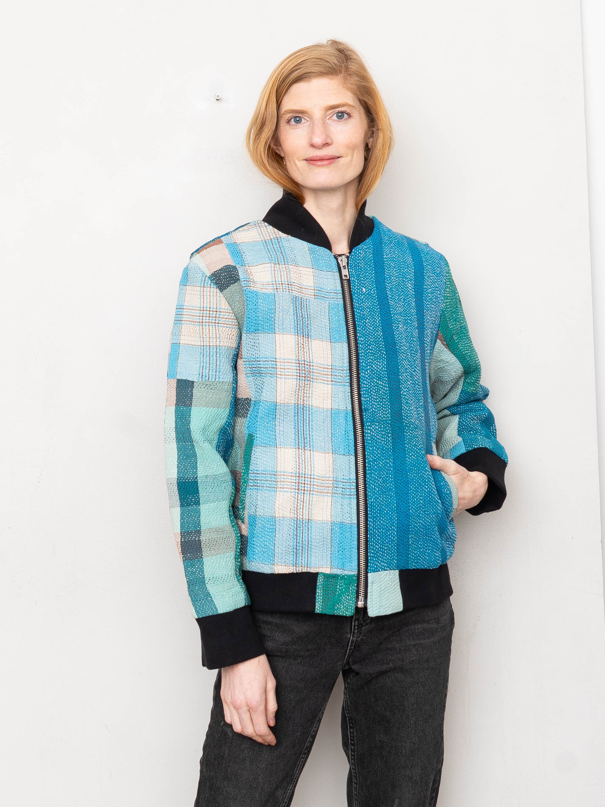 The Veda Quilted One-of-a-Kind Bomber Jacket - Medium