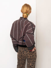 The Kaira Cropped Quilted Patchwork Kantha Jacket