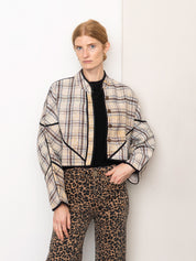 The Kaira Cropped Quilted Patchwork Kantha Jacket