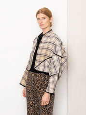 The Kaira Cropped Quilted Patchwork Kantha Jacket