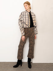 The Kaira Cropped Quilted Patchwork Kantha Jacket