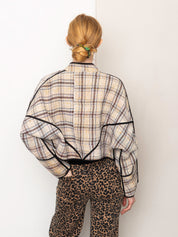 The Kaira Cropped Quilted Patchwork Kantha Jacket