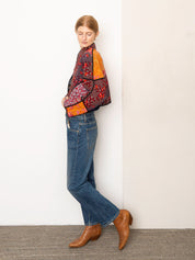 The Kaira Cropped Quilted Patchwork Kantha Jacket