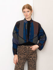 The Kaira Cropped Quilted Patchwork Kantha Jacket