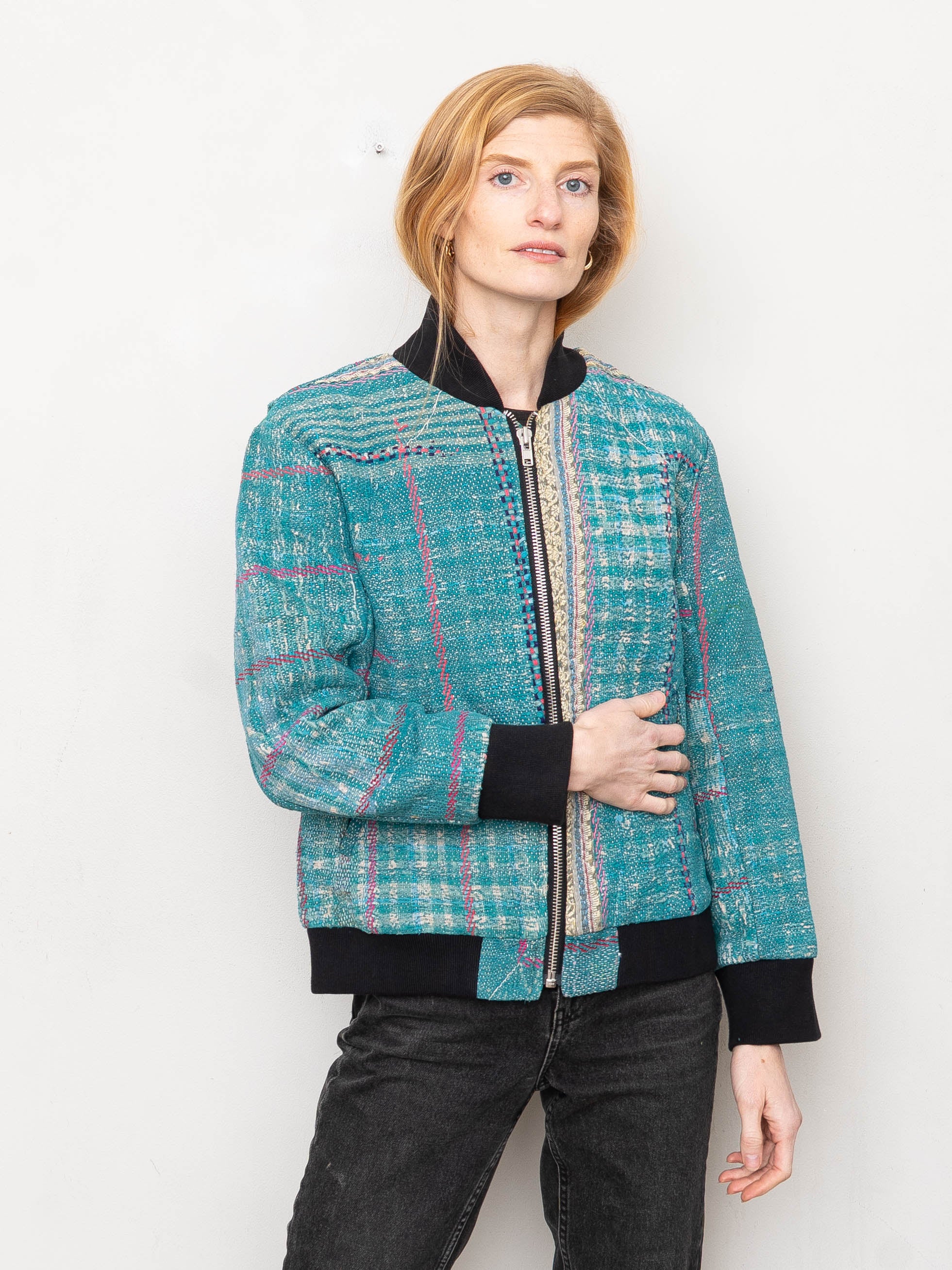 The Veda Quilted One-of-a-Kind Bomber Jacket - Medium