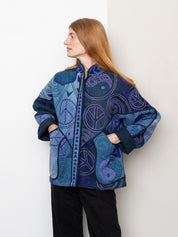 The Ladhiya Denim Suzani Jacket - Medium