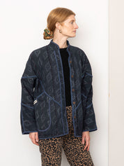 The Ladhiya Quilted Indigo Kantha Jacket