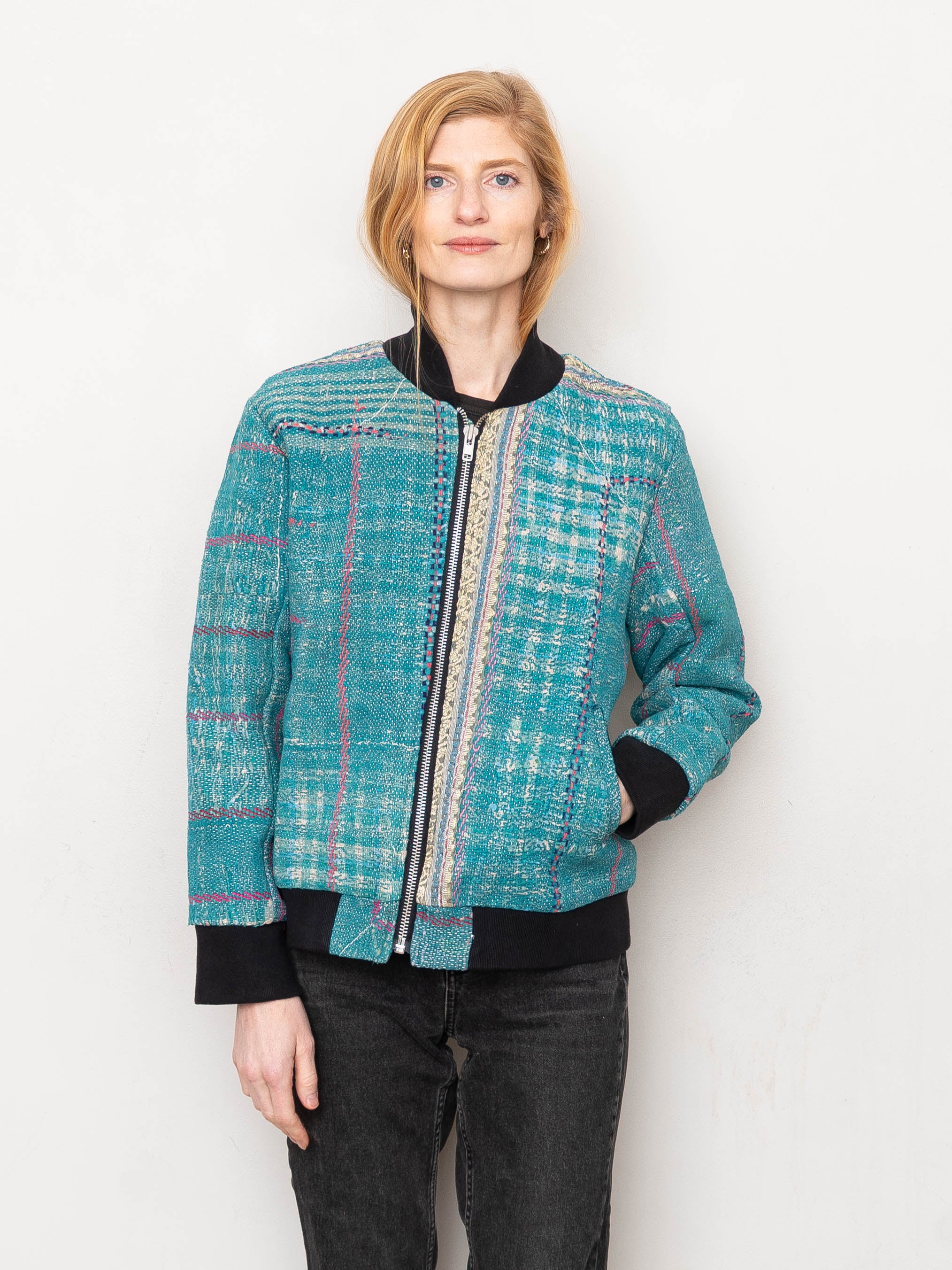 The Veda Quilted One-of-a-Kind Bomber Jacket - Medium