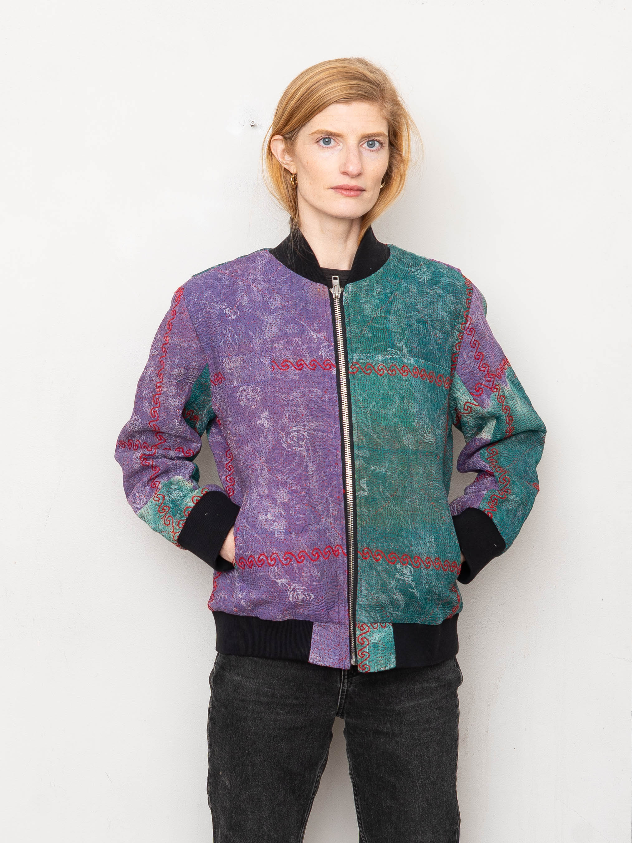 The Veda Quilted One-of-a-Kind Bomber Jacket - Medium