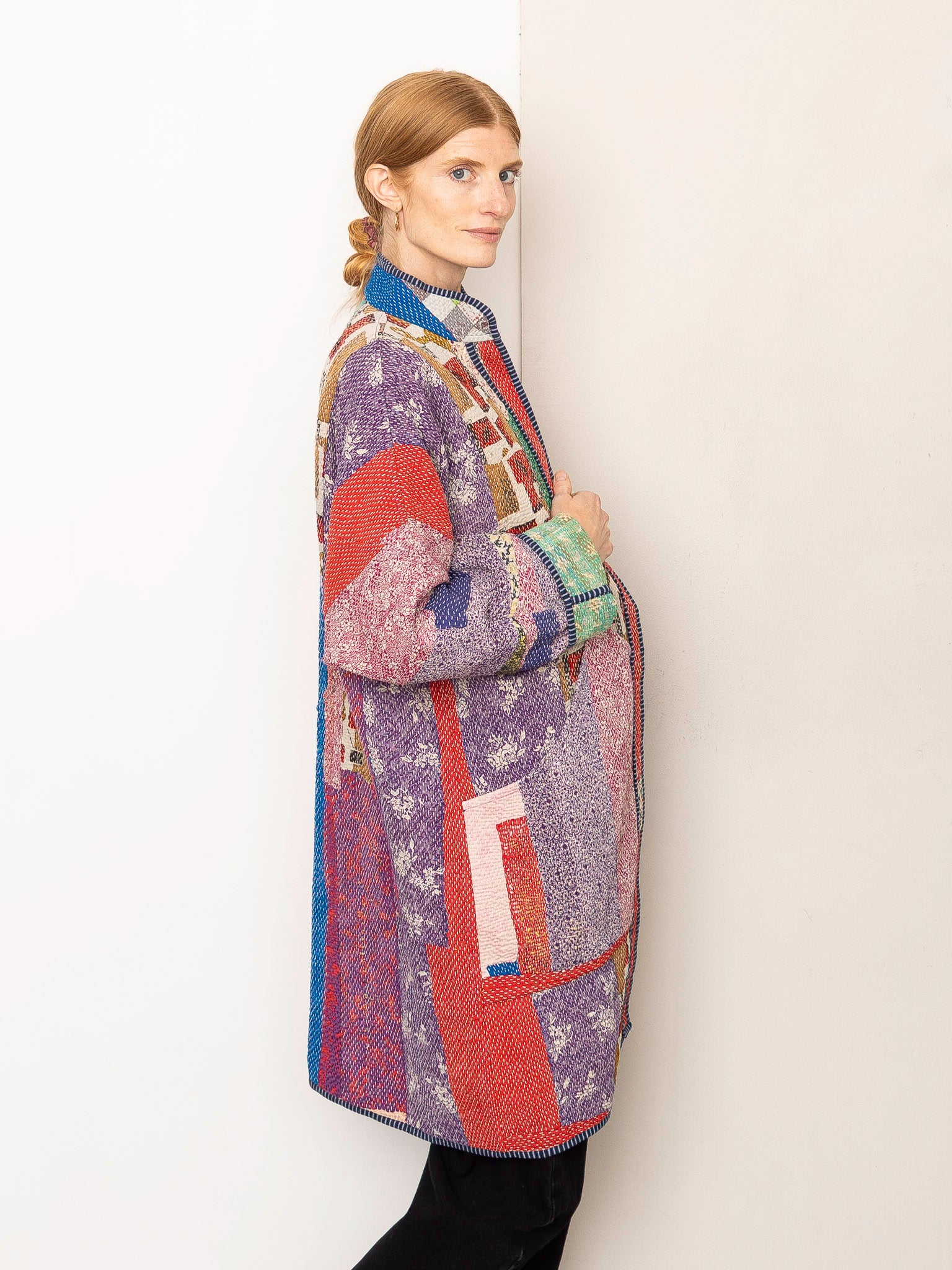 The Sai Quilted Patchwork Kantha Coat