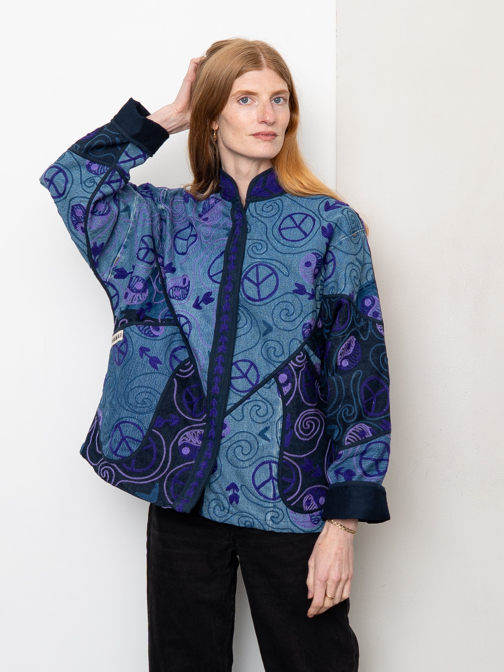 The Ladhiya Denim Suzani Jacket - Medium