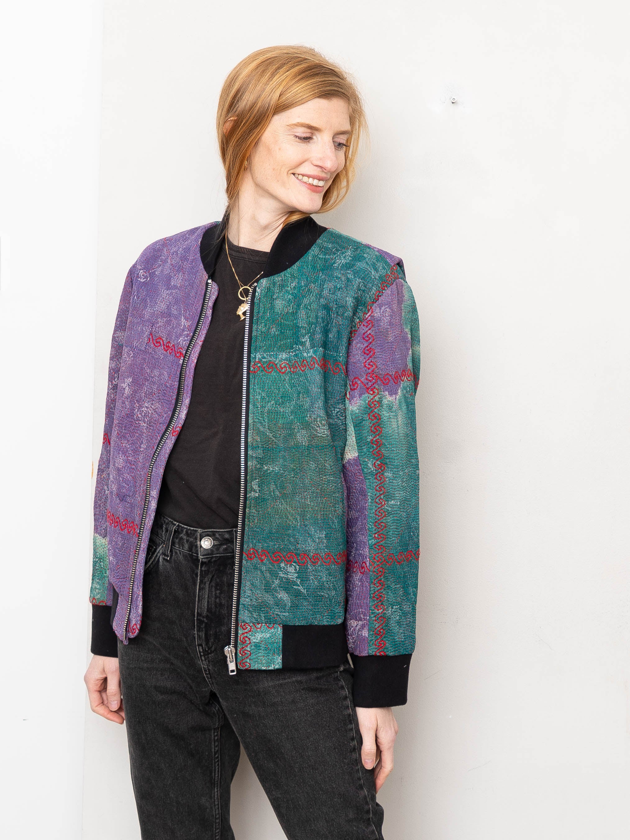 The Veda Quilted One-of-a-Kind Bomber Jacket - Medium