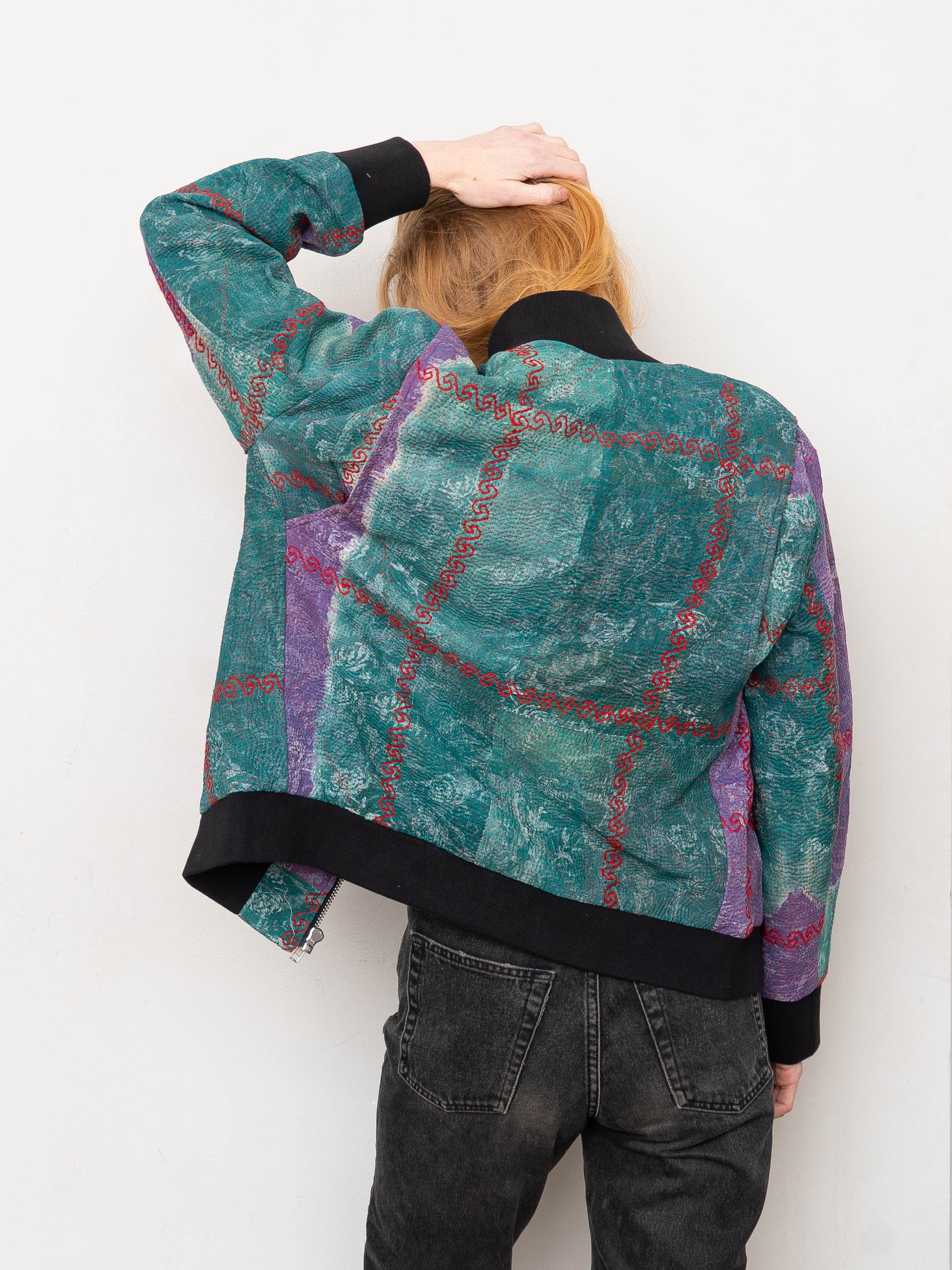 The Veda Quilted One-of-a-Kind Bomber Jacket - Medium