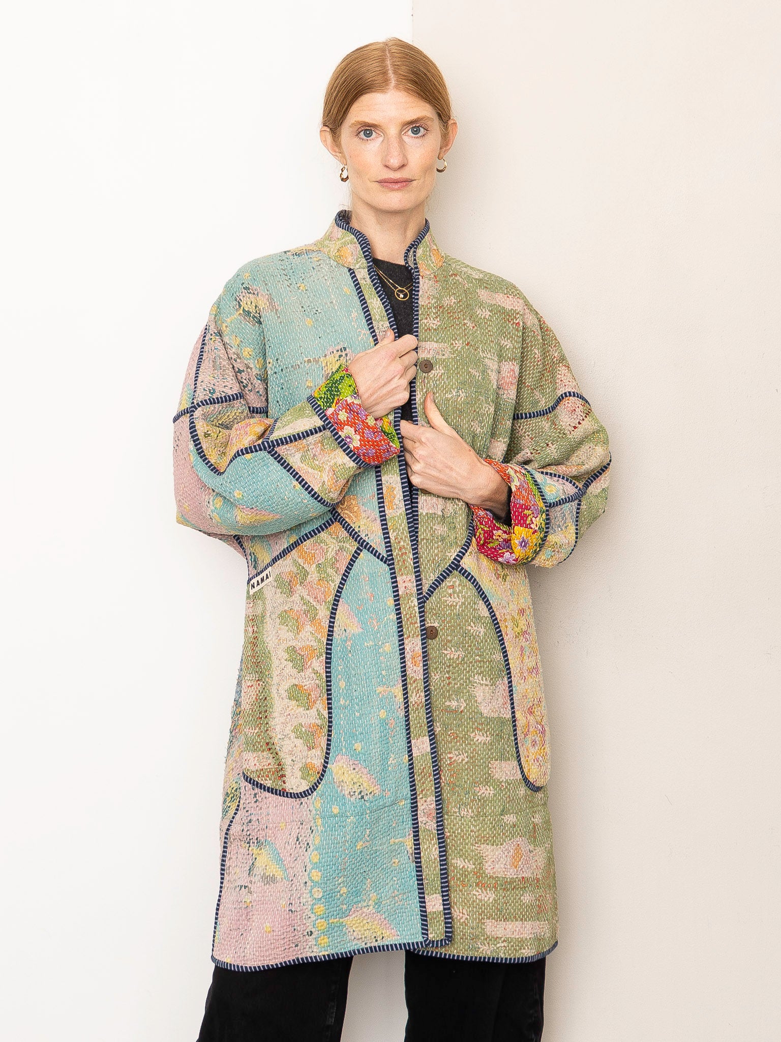 The Sai Quilted Patchwork Kantha Coat