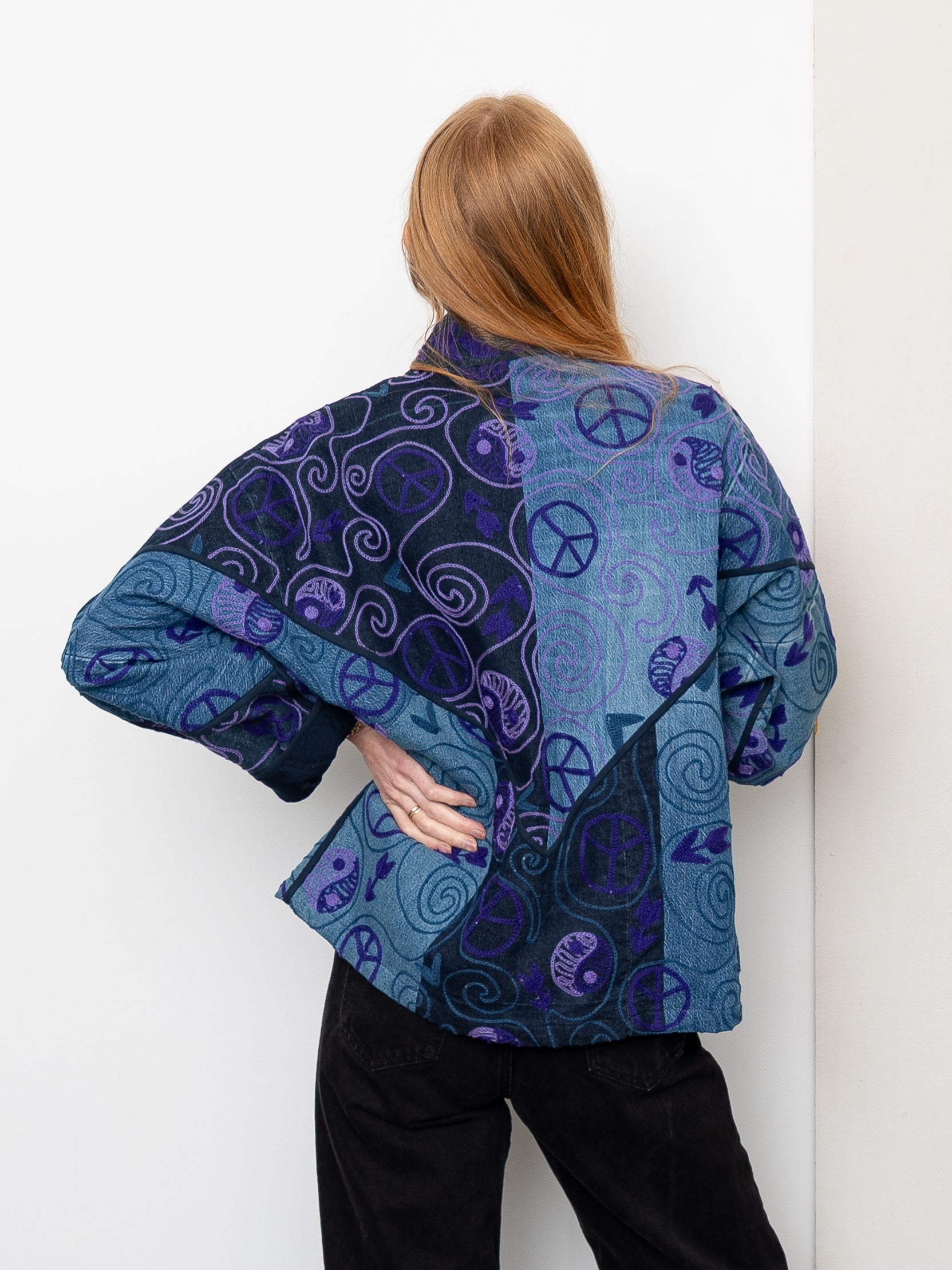 The Ladhiya Denim Suzani Jacket - Medium