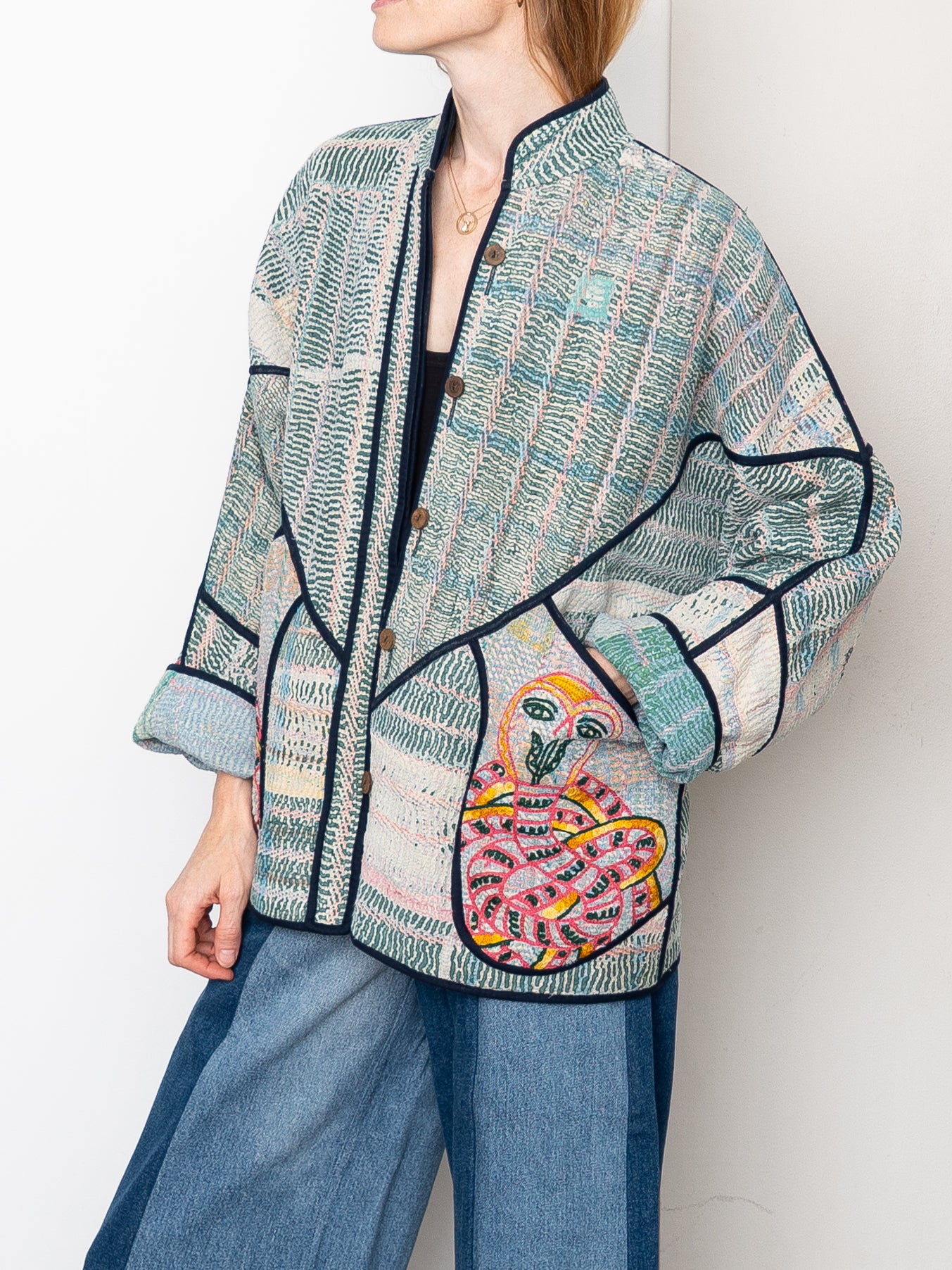 The Ladhiya Suzani Quilted Kantha Jacket