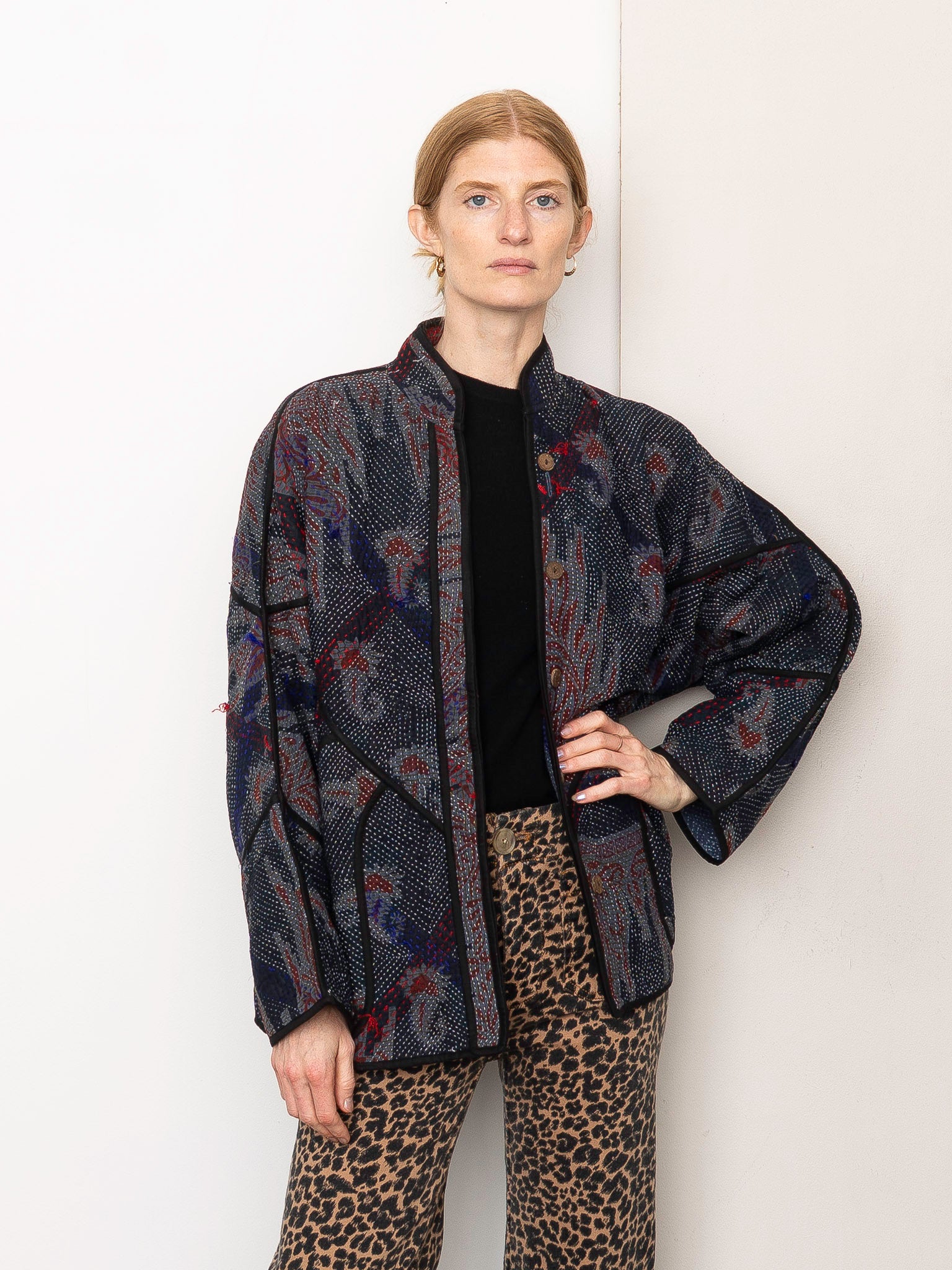 The Ladhiya Quilted Patchwork Kantha Jacket