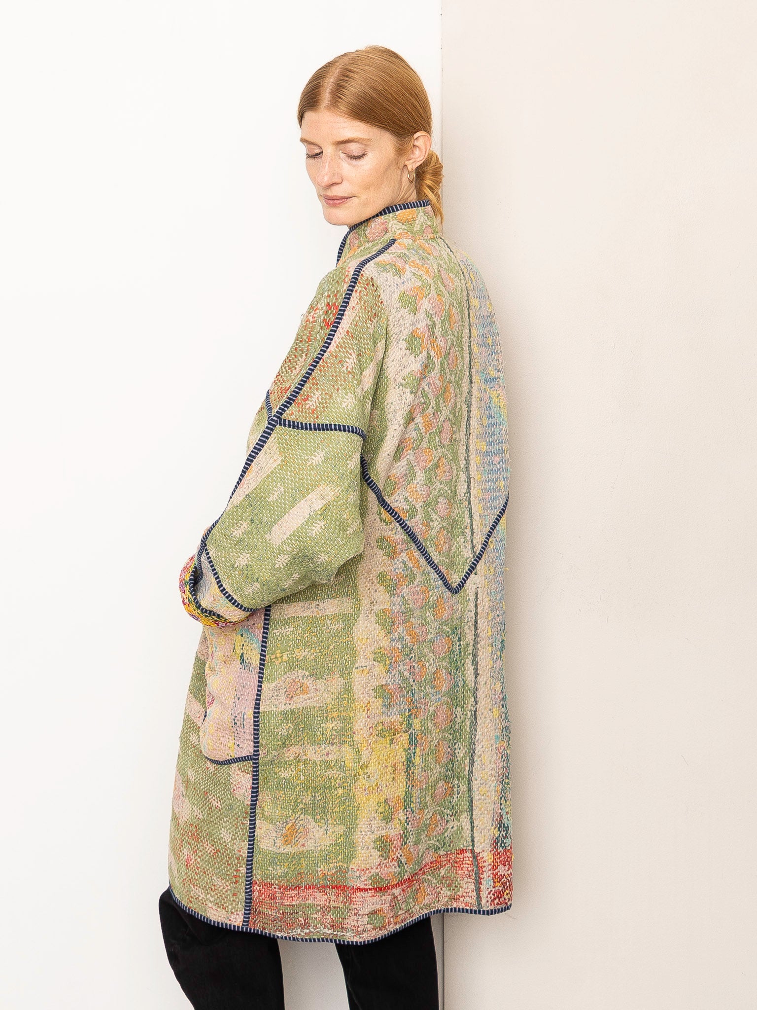 The Sai Quilted Patchwork Kantha Coat