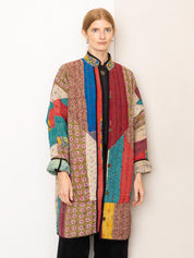 The Sai Quilted Patchwork Kantha Coat