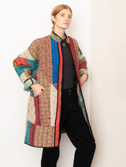 The Sai Quilted Patchwork Kantha Coat